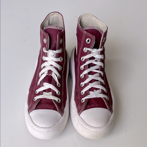 Converse Chuck Taylor All Star Move Hi Platform Maroon Burgundy Sneaker Sz 7.5 - Picture 1 of 12